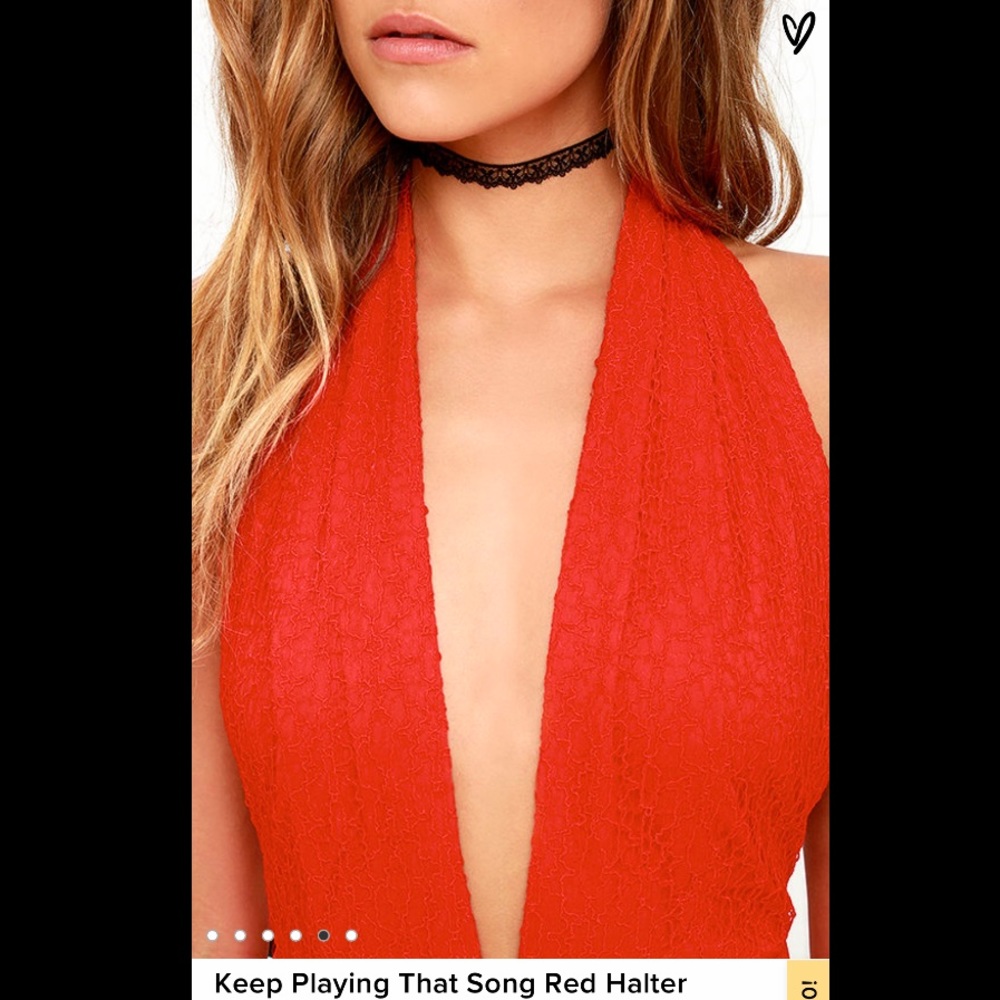 Lulus Red Halter Jumpsuit - Picture 3 of 6